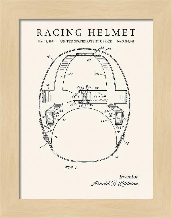 Racing Helmet Minimalist Patent Us3696441a