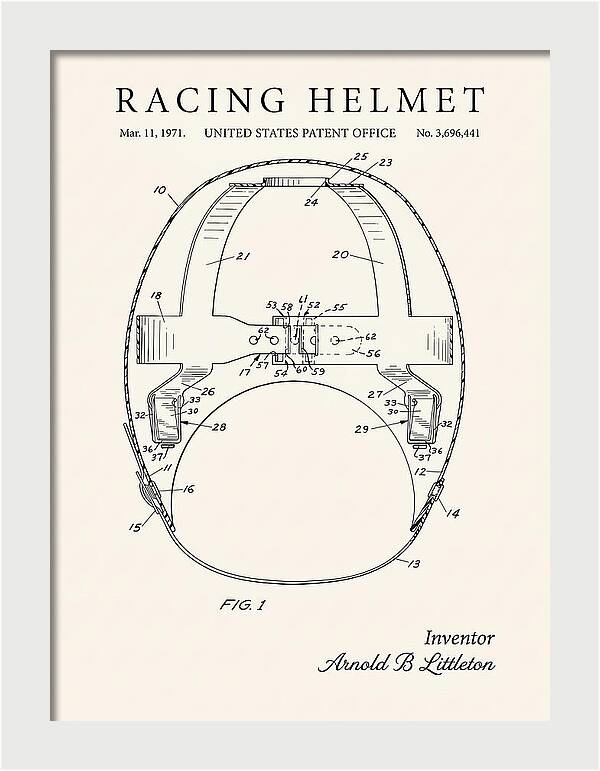Racing Helmet Minimalist Patent Us3696441a