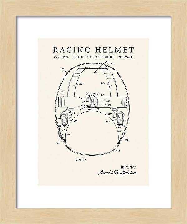 Racing Helmet Minimalist Patent Us3696441a