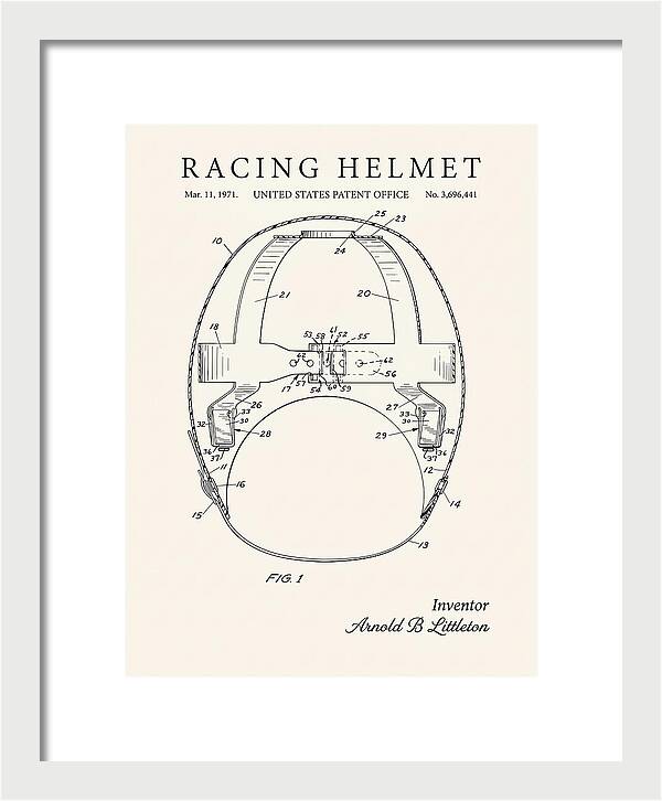 Racing Helmet Minimalist Patent Us3696441a