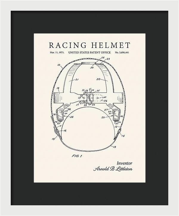 Racing Helmet Minimalist Patent Us3696441a