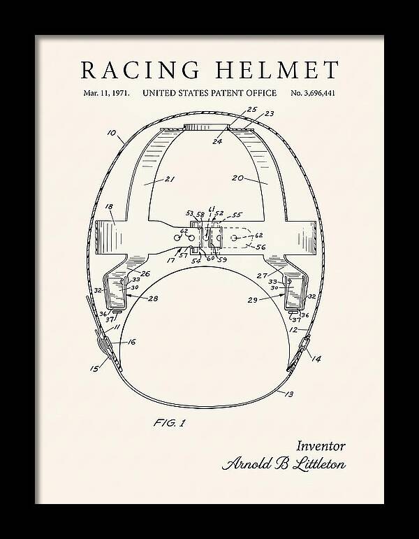 Racing Helmet Minimalist Patent Us3696441a