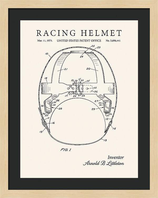 Racing Helmet Minimalist Patent Us3696441a