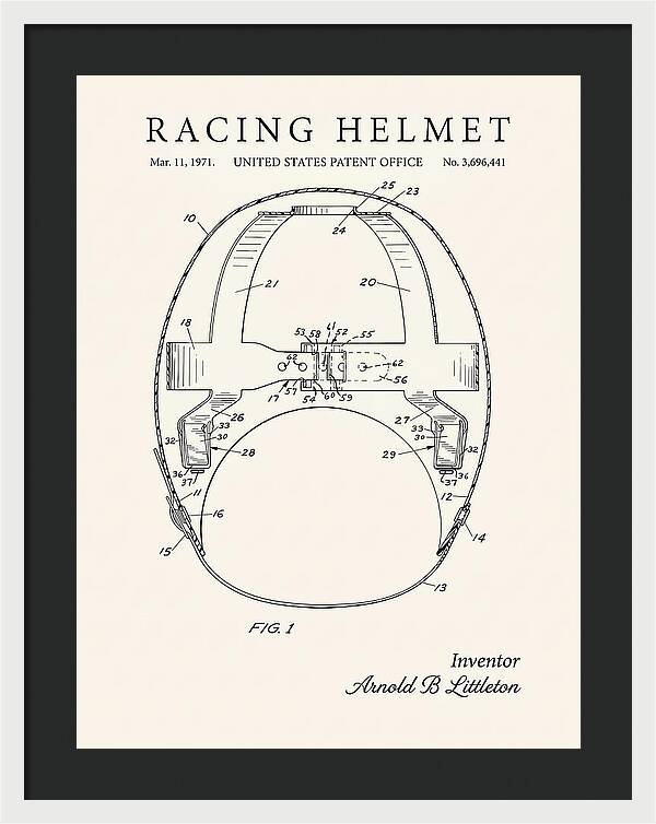 Racing Helmet Minimalist Patent Us3696441a