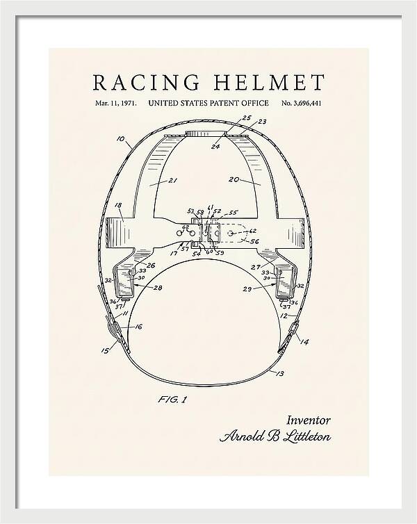 Racing Helmet Minimalist Patent Us3696441a