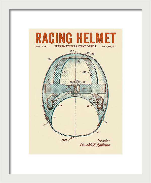 Racing Helmet Retro Patent Us3696441a