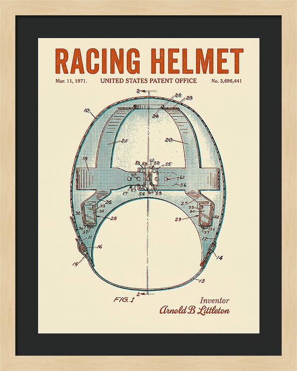 Racing Helmet Retro Patent Us3696441a