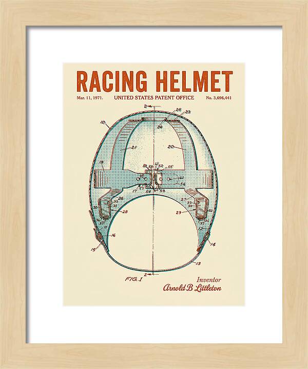 Racing Helmet Retro Patent Us3696441a