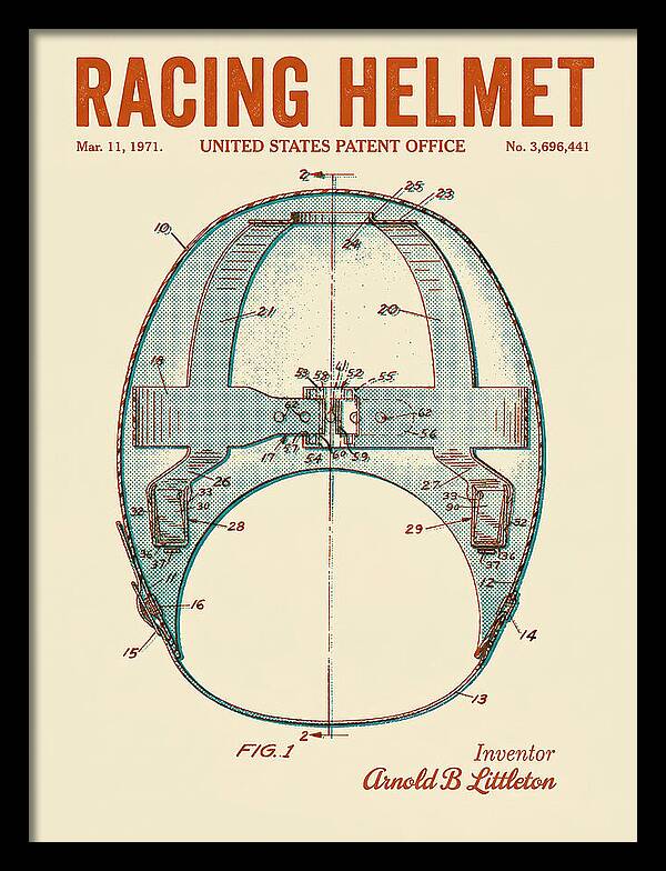 Racing Helmet Retro Patent Us3696441a