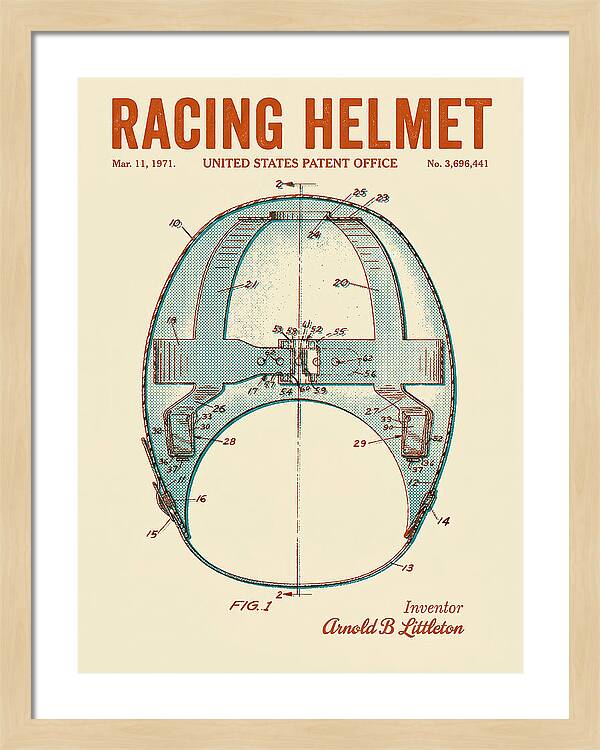 Racing Helmet Retro Patent Us3696441a