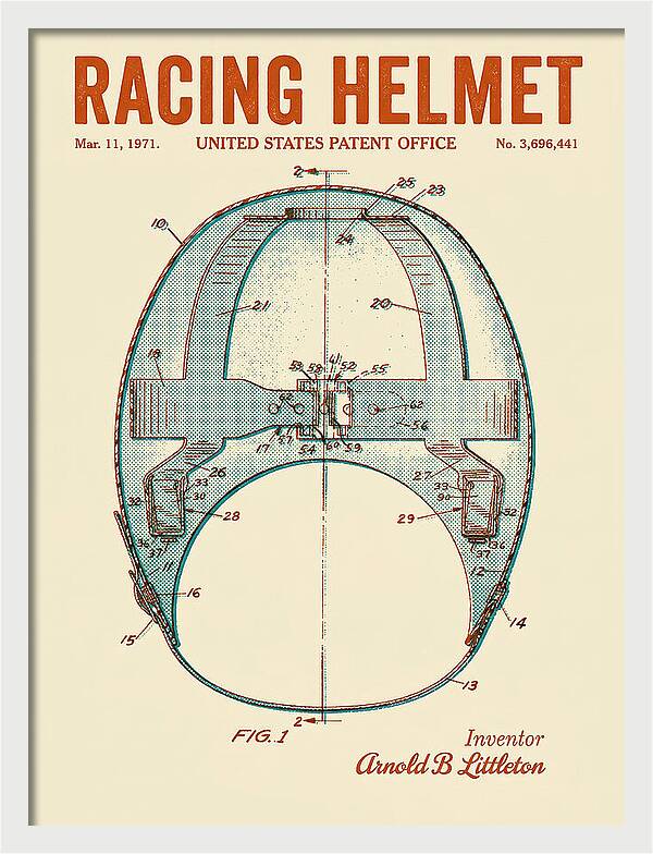 Racing Helmet Retro Patent Us3696441a