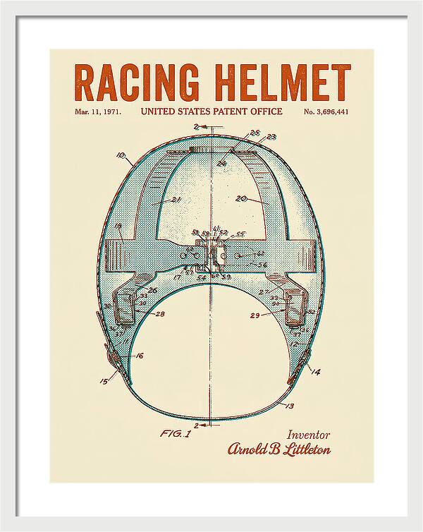 Racing Helmet Retro Patent Us3696441a