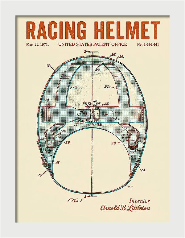 Racing Helmet Retro Patent Us3696441a