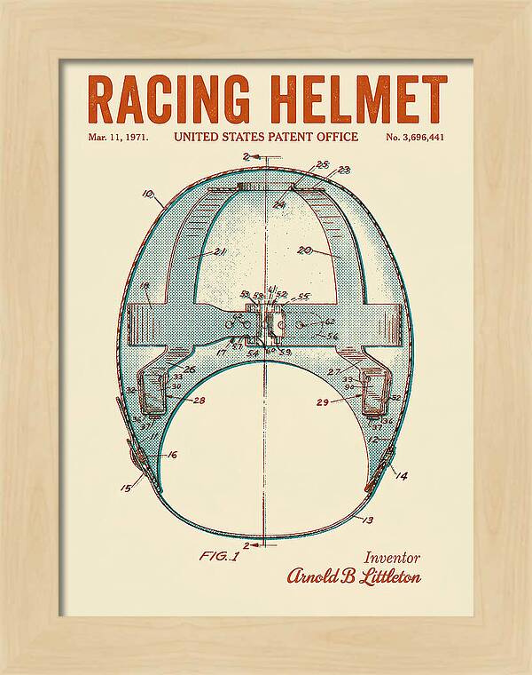 Racing Helmet Retro Patent Us3696441a