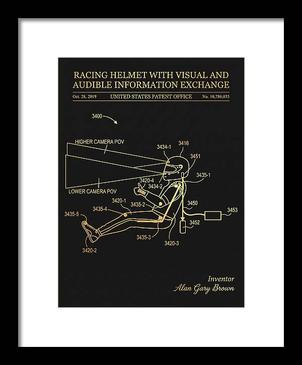 Racing Helmet With Information Exchange Gold Patent Us10786033b2