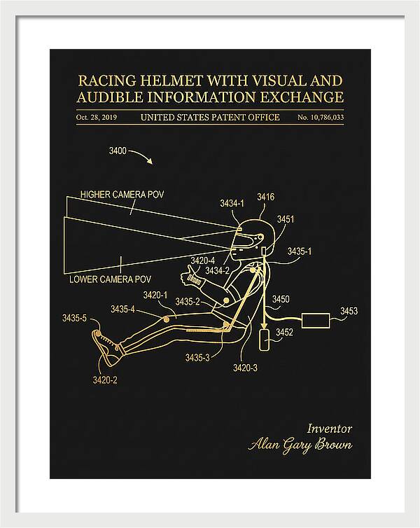 Racing Helmet With Information Exchange Gold Patent Us10786033b2