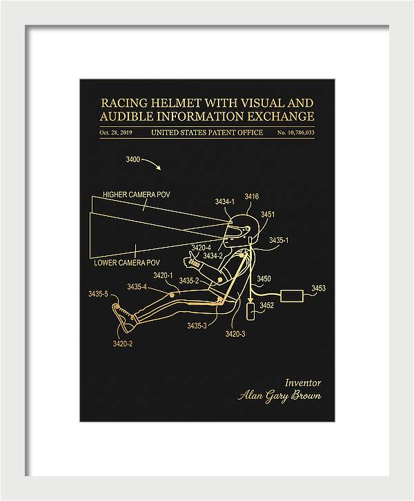 Racing Helmet With Information Exchange Gold Patent Us10786033b2