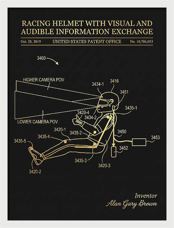 Racing Helmet With Information Exchange Gold Patent Us10786033b2