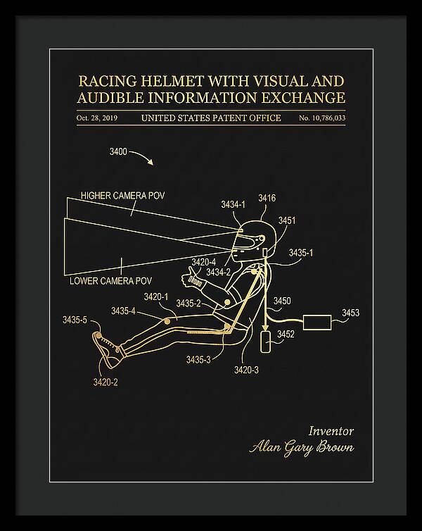 Racing Helmet With Information Exchange Gold Patent Us10786033b2