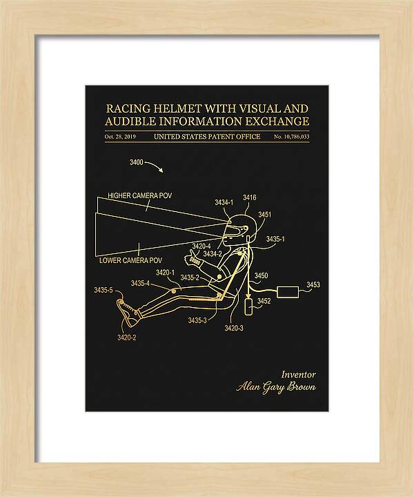 Racing Helmet With Information Exchange Gold Patent Us10786033b2