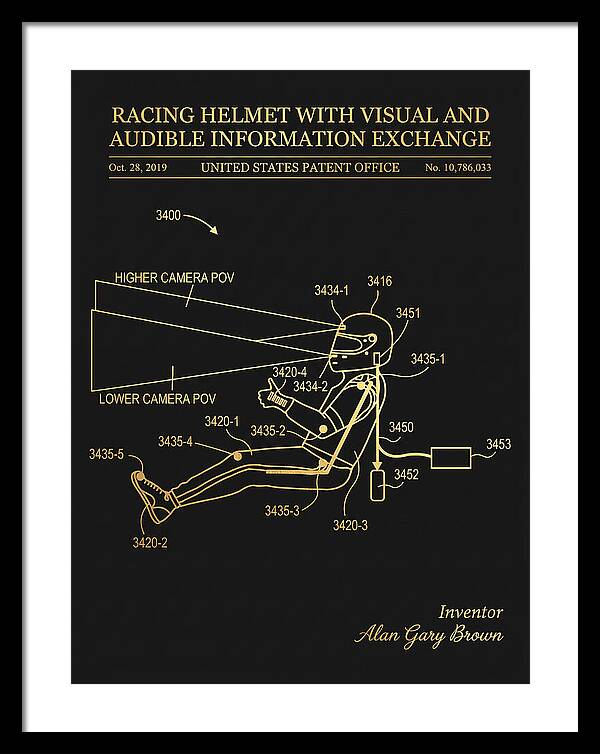 Racing Helmet With Information Exchange Gold Patent Us10786033b2