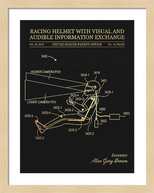 Racing Helmet With Information Exchange Gold Patent Us10786033b2