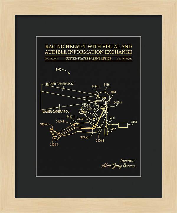 Racing Helmet With Information Exchange Gold Patent Us10786033b2