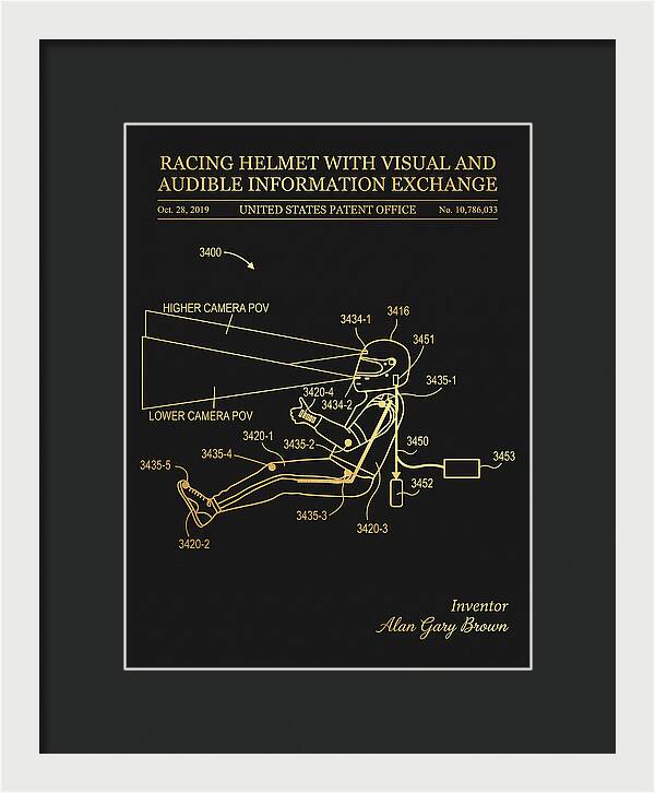 Racing Helmet With Information Exchange Gold Patent Us10786033b2