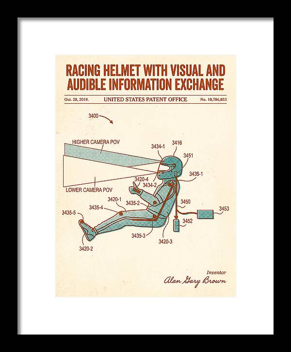 Racing Helmet With Information Exchange Retro Patent Us10786033b2