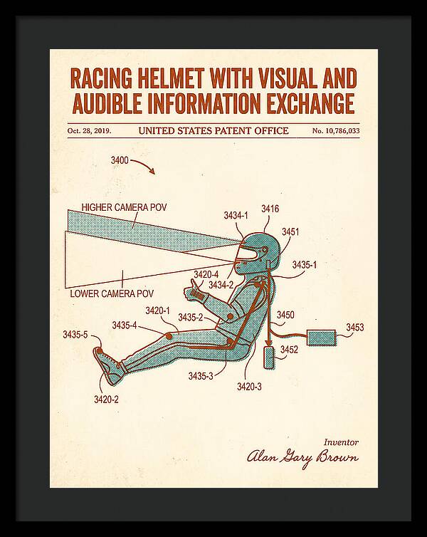 Racing Helmet With Information Exchange Retro Patent Us10786033b2