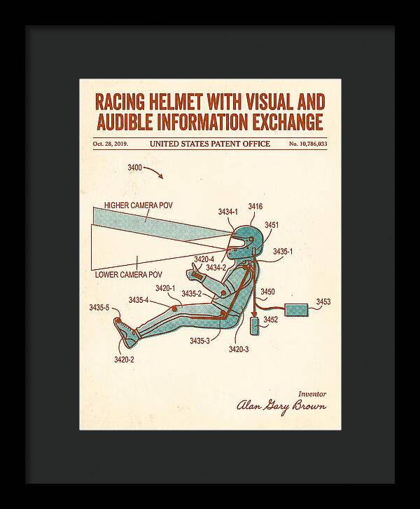 Racing Helmet With Information Exchange Retro Patent Us10786033b2