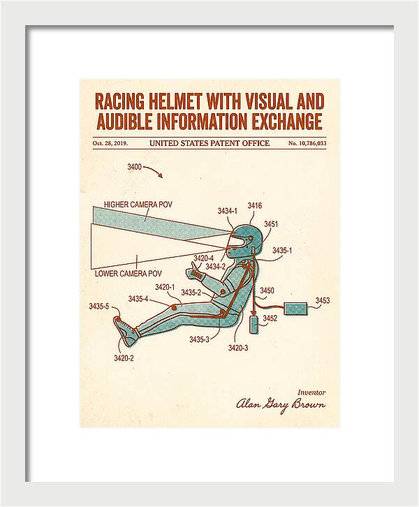 Racing Helmet With Information Exchange Retro Patent Us10786033b2