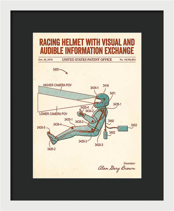 Racing Helmet With Information Exchange Retro Patent Us10786033b2