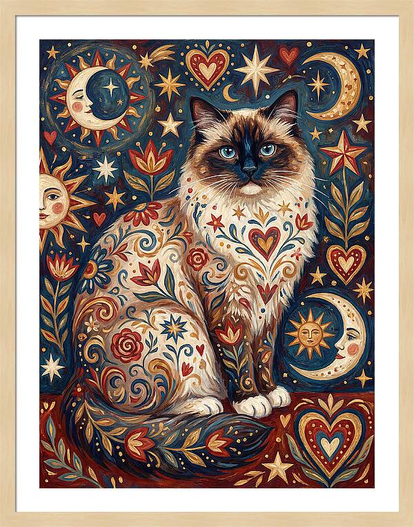 Ragdoll Cat Among Celestial Patterns