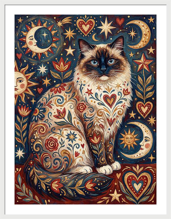 Ragdoll Cat Among Celestial Patterns