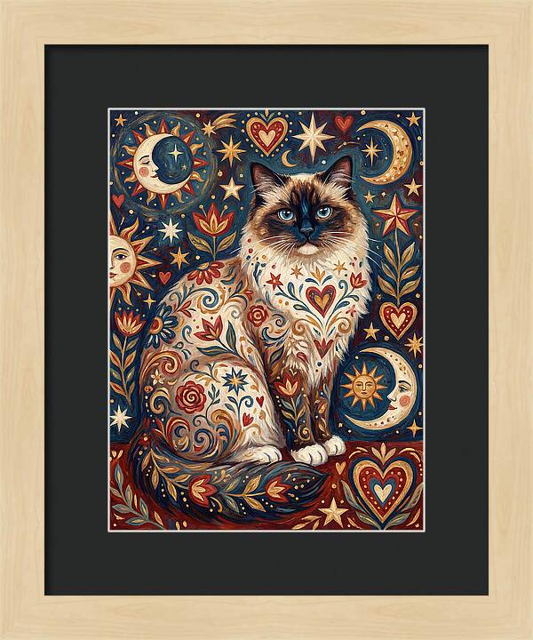 Ragdoll Cat Among Celestial Patterns