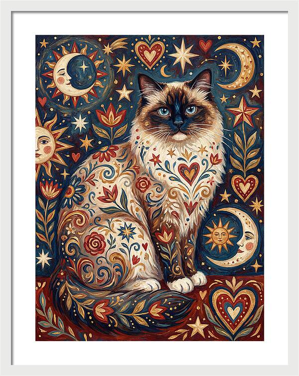 Ragdoll Cat Among Celestial Patterns
