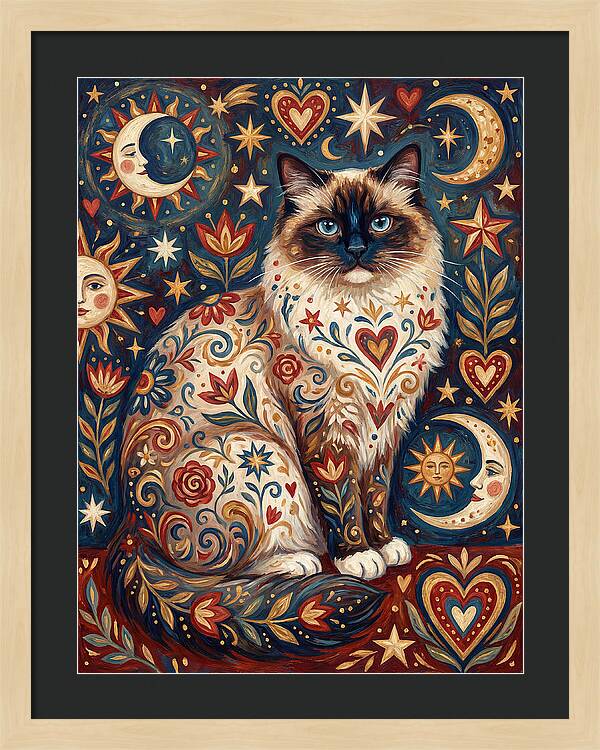 Ragdoll Cat Among Celestial Patterns