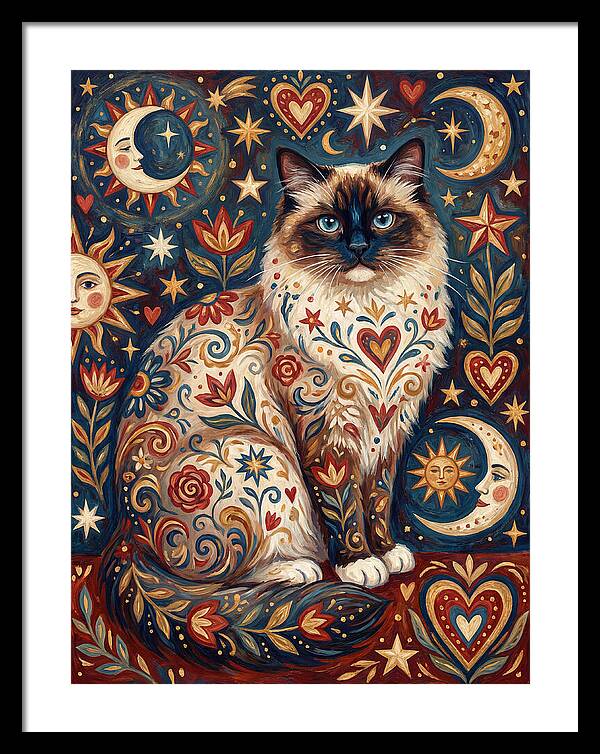 Ragdoll Cat Among Celestial Patterns