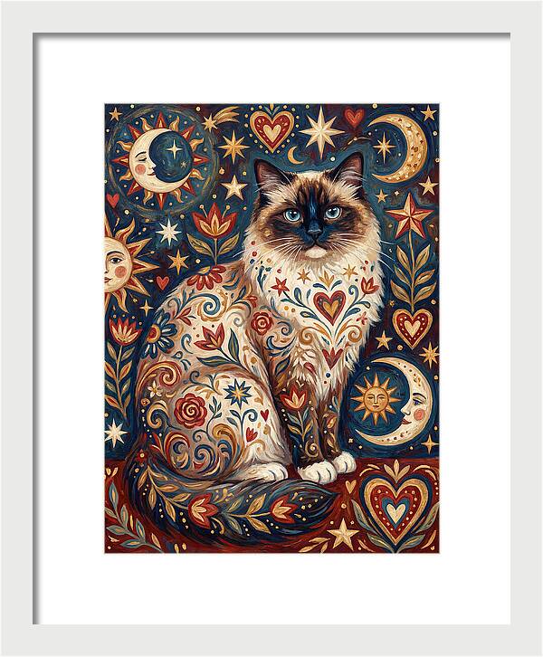 Ragdoll Cat Among Celestial Patterns