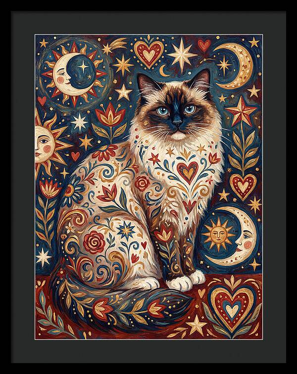 Ragdoll Cat Among Celestial Patterns