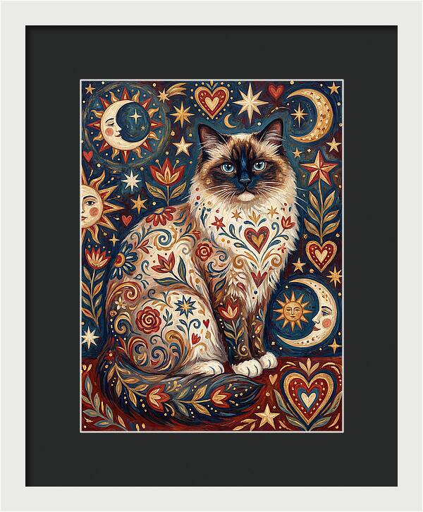 Ragdoll Cat Among Celestial Patterns