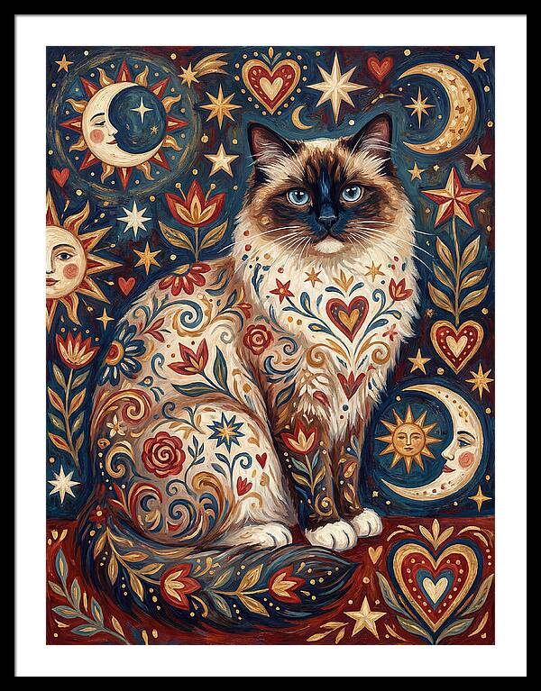 Ragdoll Cat Among Celestial Patterns
