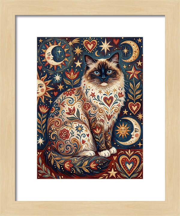 Ragdoll Cat Among Celestial Patterns