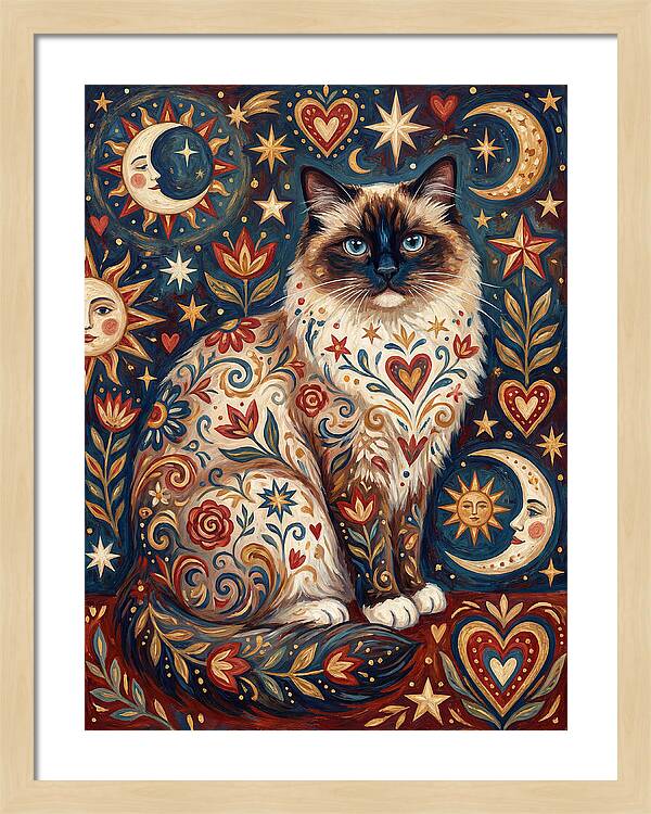 Ragdoll Cat Among Celestial Patterns
