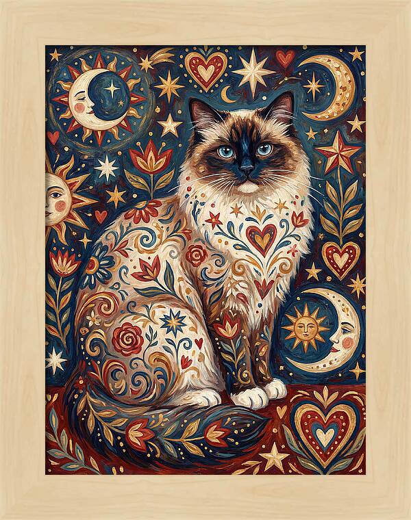Ragdoll Cat Among Celestial Patterns