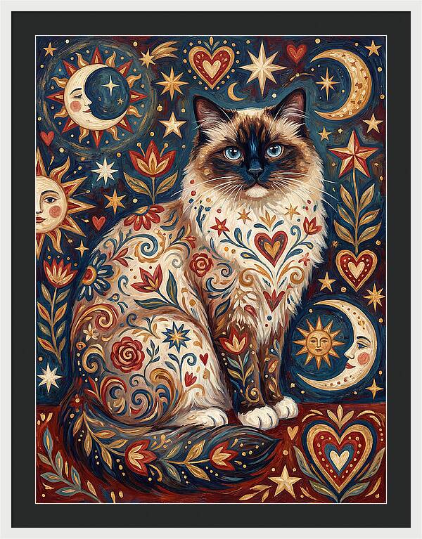 Ragdoll Cat Among Celestial Patterns