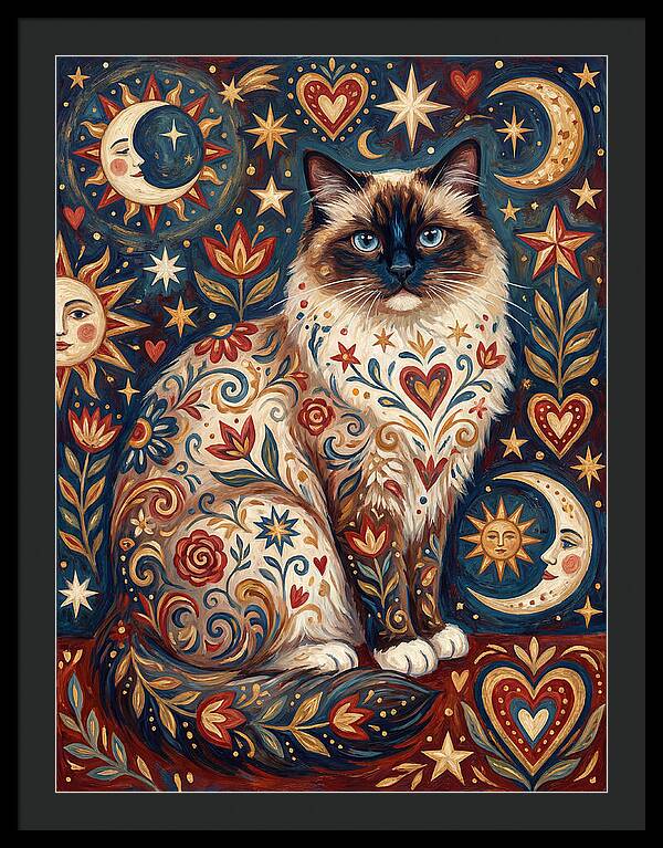 Ragdoll Cat Among Celestial Patterns