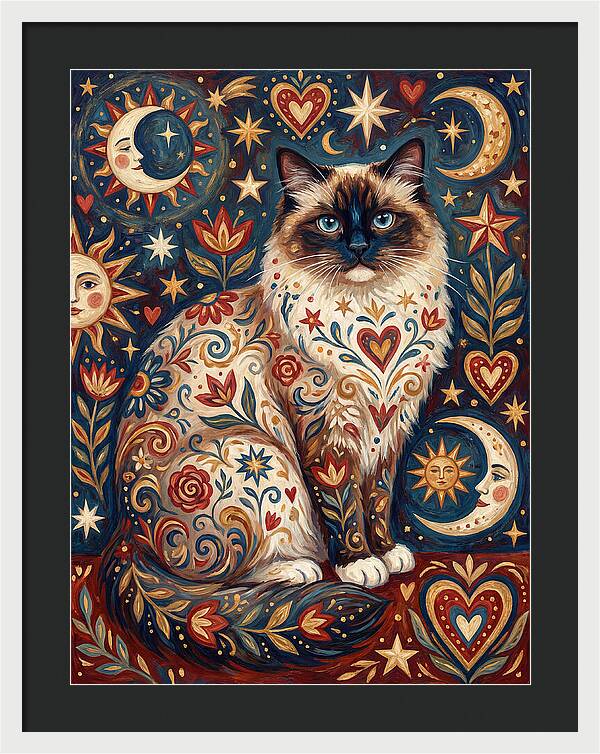 Ragdoll Cat Among Celestial Patterns