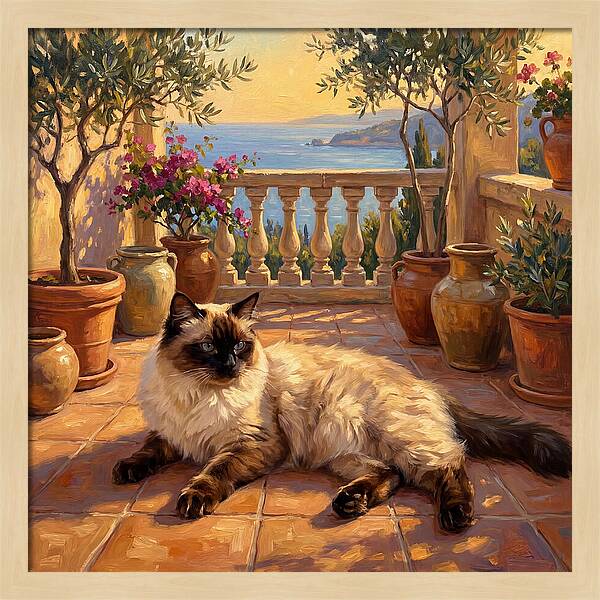 Ragdoll Cat In Mediterranean Paradise